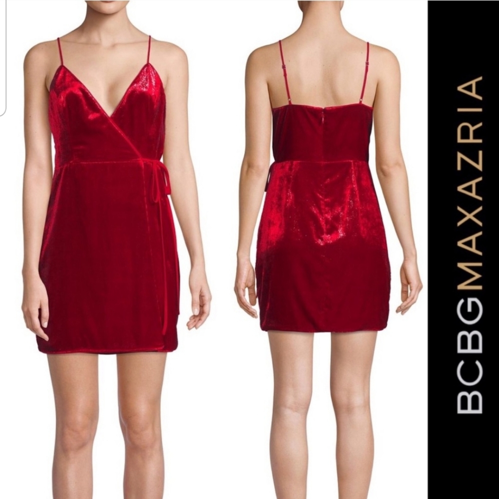 BCBG NEW RED VELVET COCKTAIL DRESS